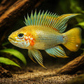 Blue Cheek Dwarf Cichlid — tropical fish for sale UK — AI hero driftwood view