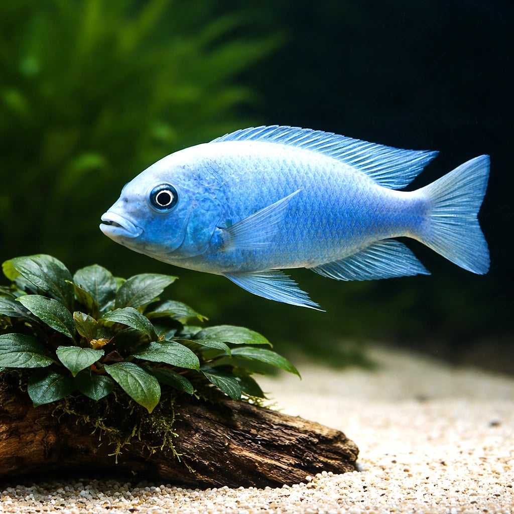 Blue Dolphin Cichlid — Lake Malawi Cichlids for sale UK — AI scale plant view