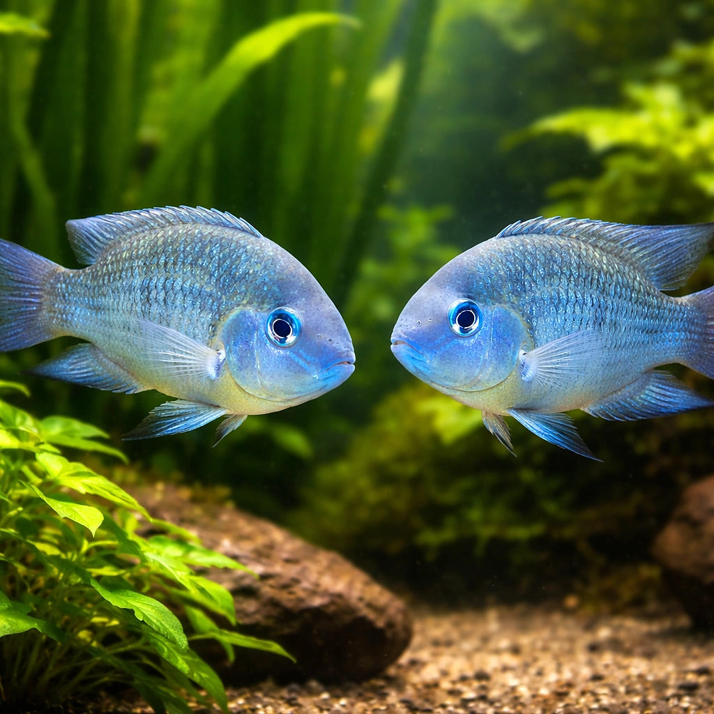 Blue-Eyed Cichlid — tropical fish for sale UK — AI pair planted view