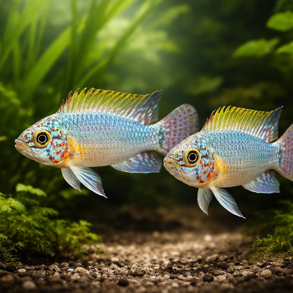Blue Head Dwarf Cichlid — tropical fish for sale UK — AI pair planted view