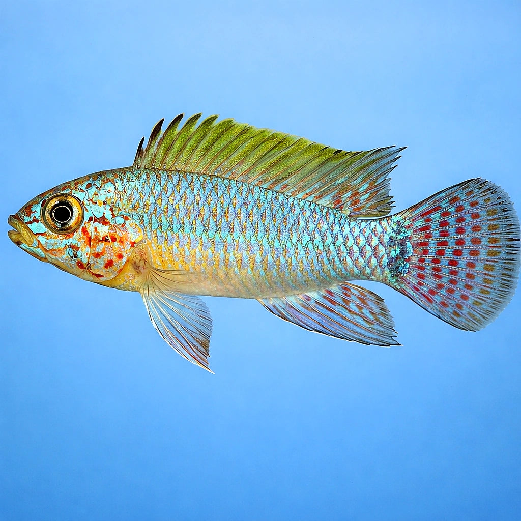 Blue Head Dwarf Cichlid — tropical fish for sale UK — AI side clean view