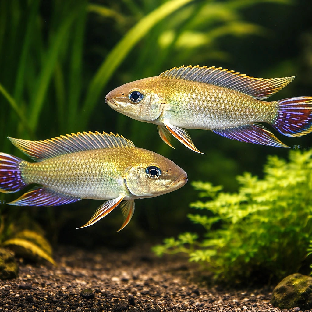 Blue Kongo Cichlid — tropical fish for sale UK — AI pair planted view