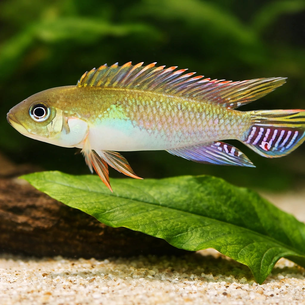 Blue Kongo Cichlid — tropical fish for sale UK — AI scale plant view
