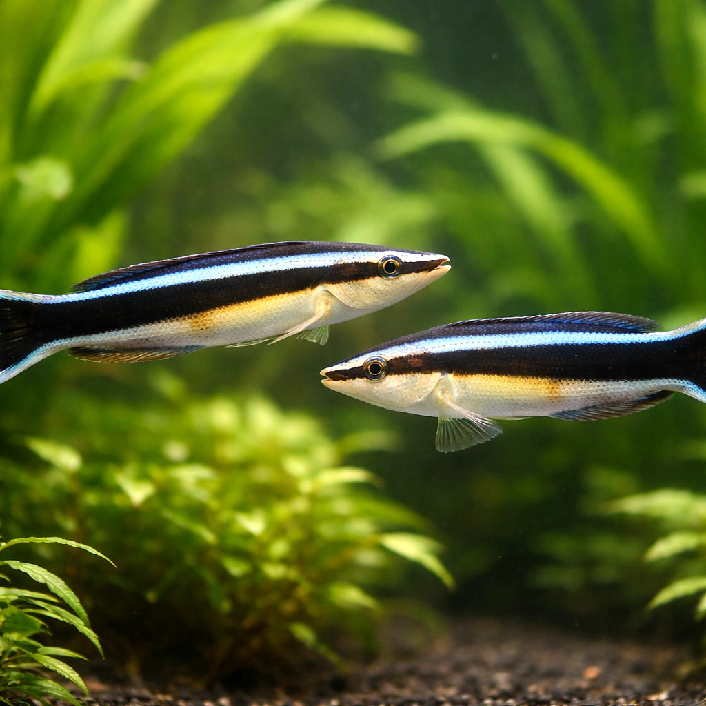 Bluestreak Cleaner Wrasse M — tropical fish for sale UK — AI pair planted view