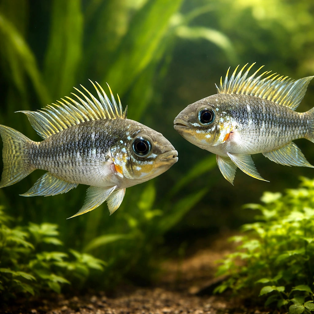 Breitbinden Dwarf Cichlid — tropical fish for sale UK — AI pair planted view