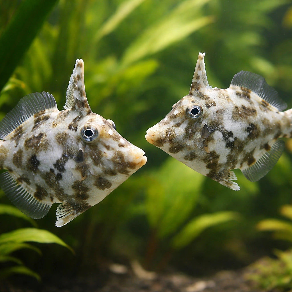 Bristle-tail File-fish M — tropical fish for sale UK — AI pair planted view