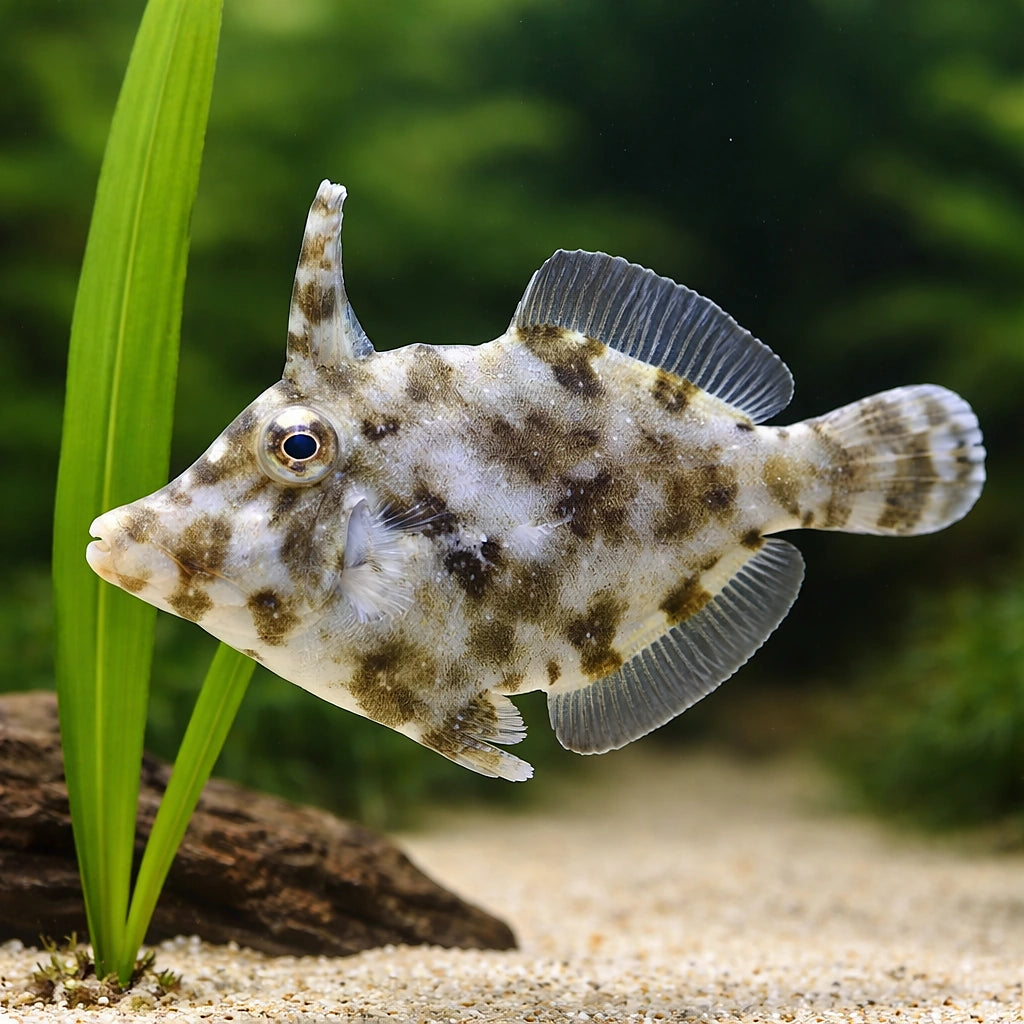 Bristle-tail File-fish M — tropical fish for sale UK — AI scale plant view