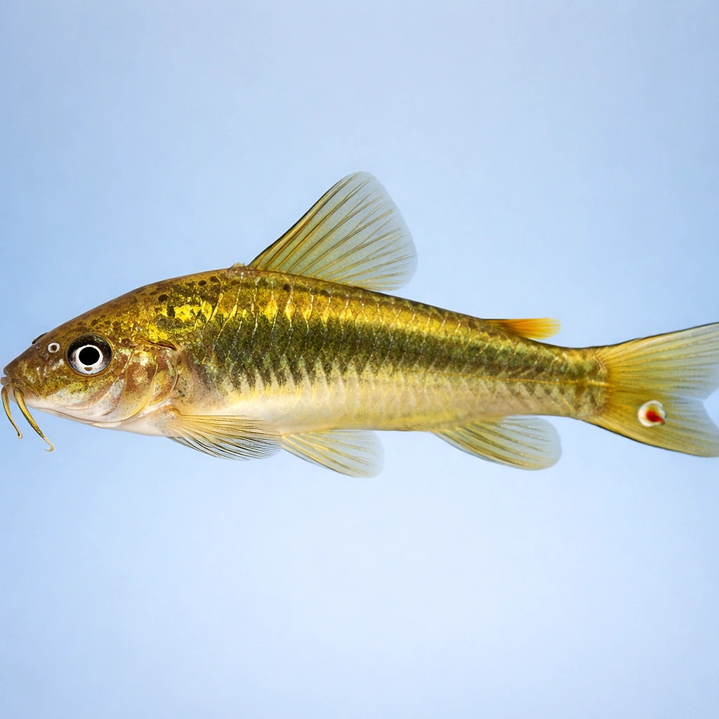 Bronze Catfish green strip — tropical fish for sale UK — AI side clean view