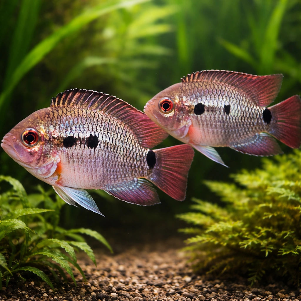 Brown Acara Cichlid — tropical fish for sale UK — AI pair planted view