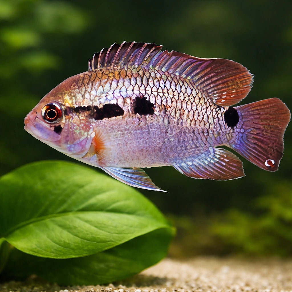 Brown Acara Cichlid — tropical fish for sale UK — AI scale plant view