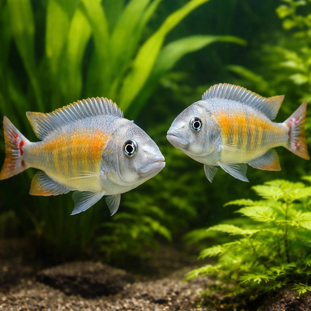 Brown's Mouthbrooder — tropical fish for sale UK — AI pair planted view