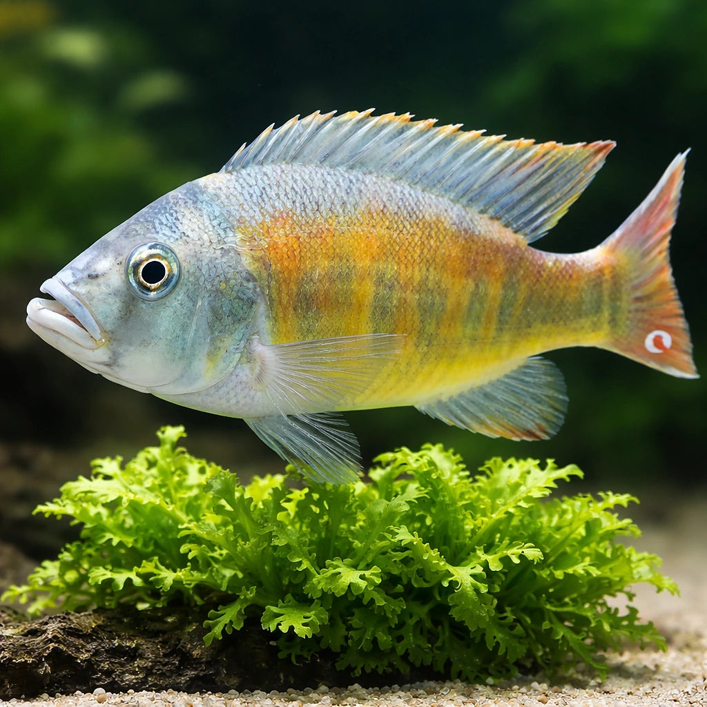 Brown's Mouthbrooder — tropical fish for sale UK — AI scale plant view