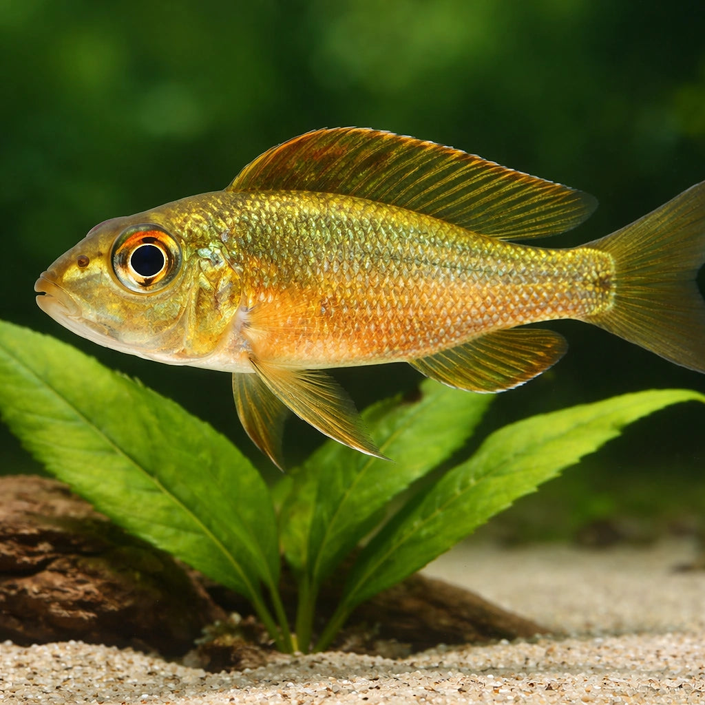 Callochromis melanostigma XL — tropical fish for sale UK — AI scale plant view