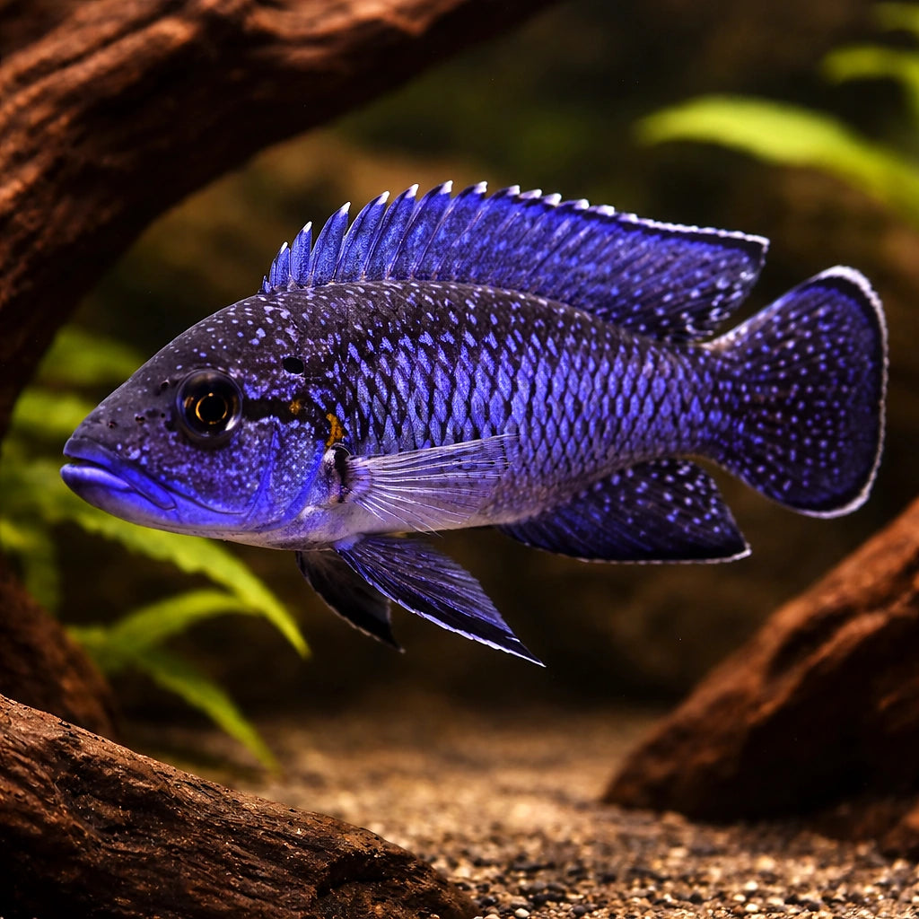 Caninus — tropical fish for sale UK — AI hero driftwood view