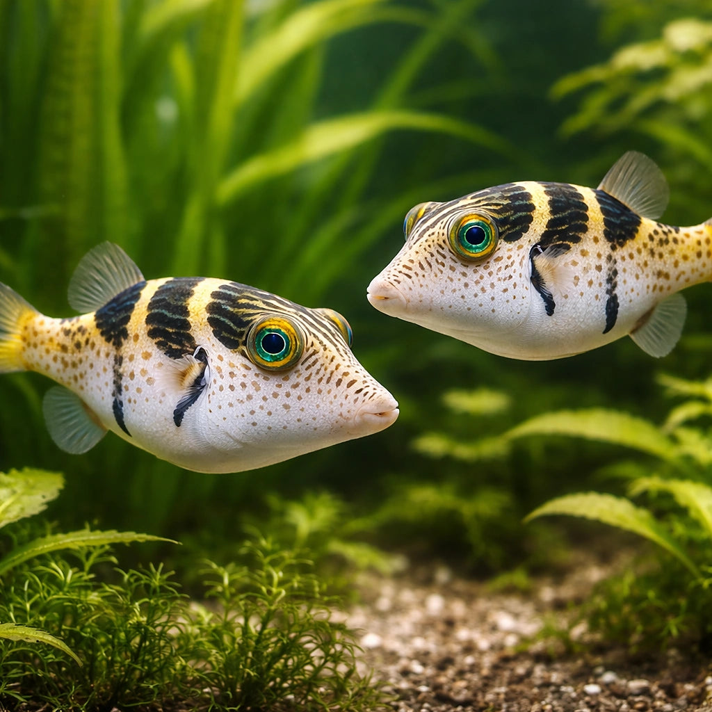 Canthigaster Valentini Puffer Fish for UK Aquariums — tropical fish for sale UK — AI pair planted view