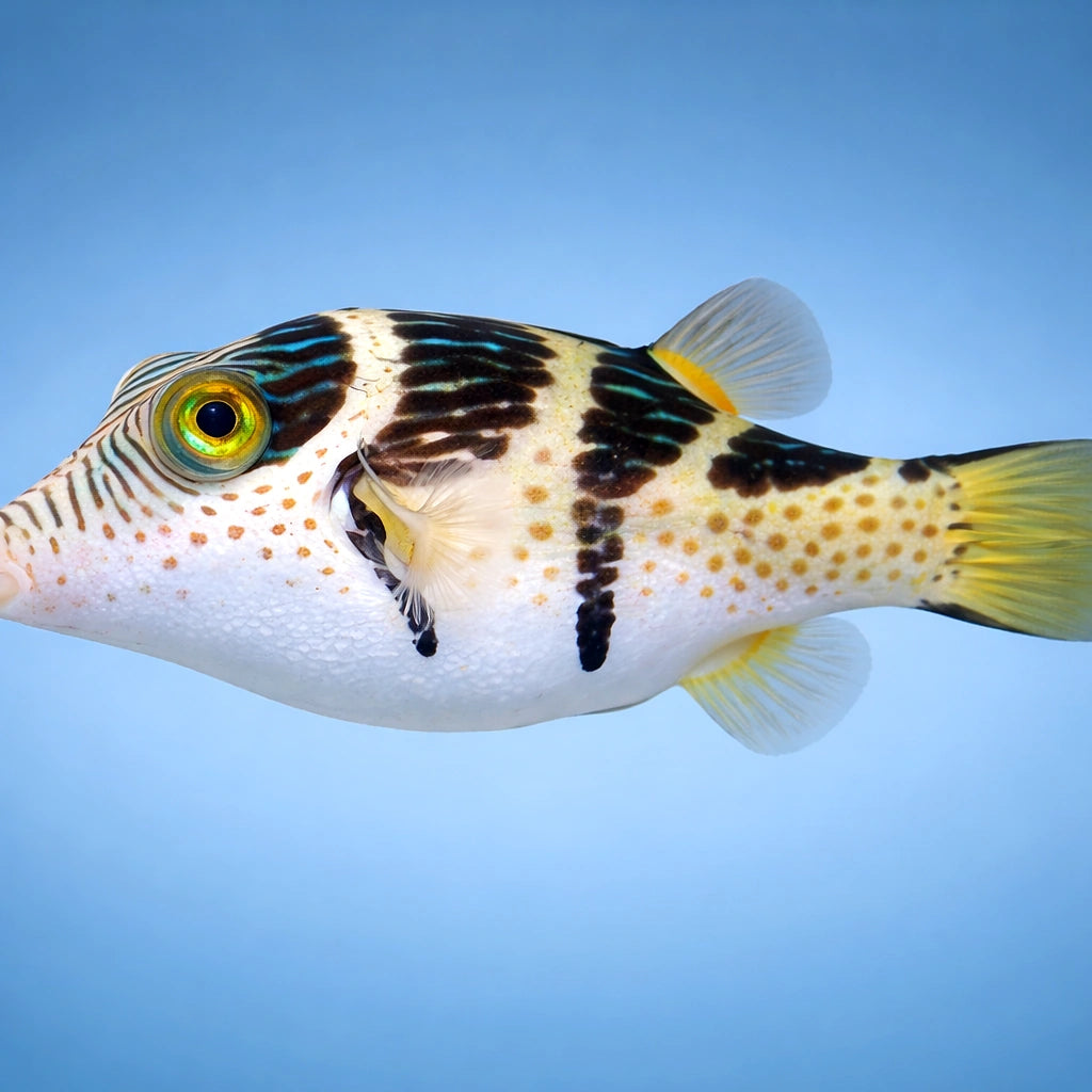 Canthigaster Valentini Puffer Fish for UK Aquariums — tropical fish for sale UK — AI side clean view