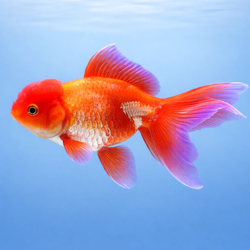 Carassius auratus l.f. red oranda — tropical fish for sale UK — AI side clean view