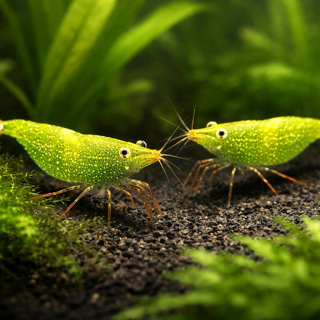Caridina babaulti green 1 - 1, — tropical fish for sale UK — AI pair planted view