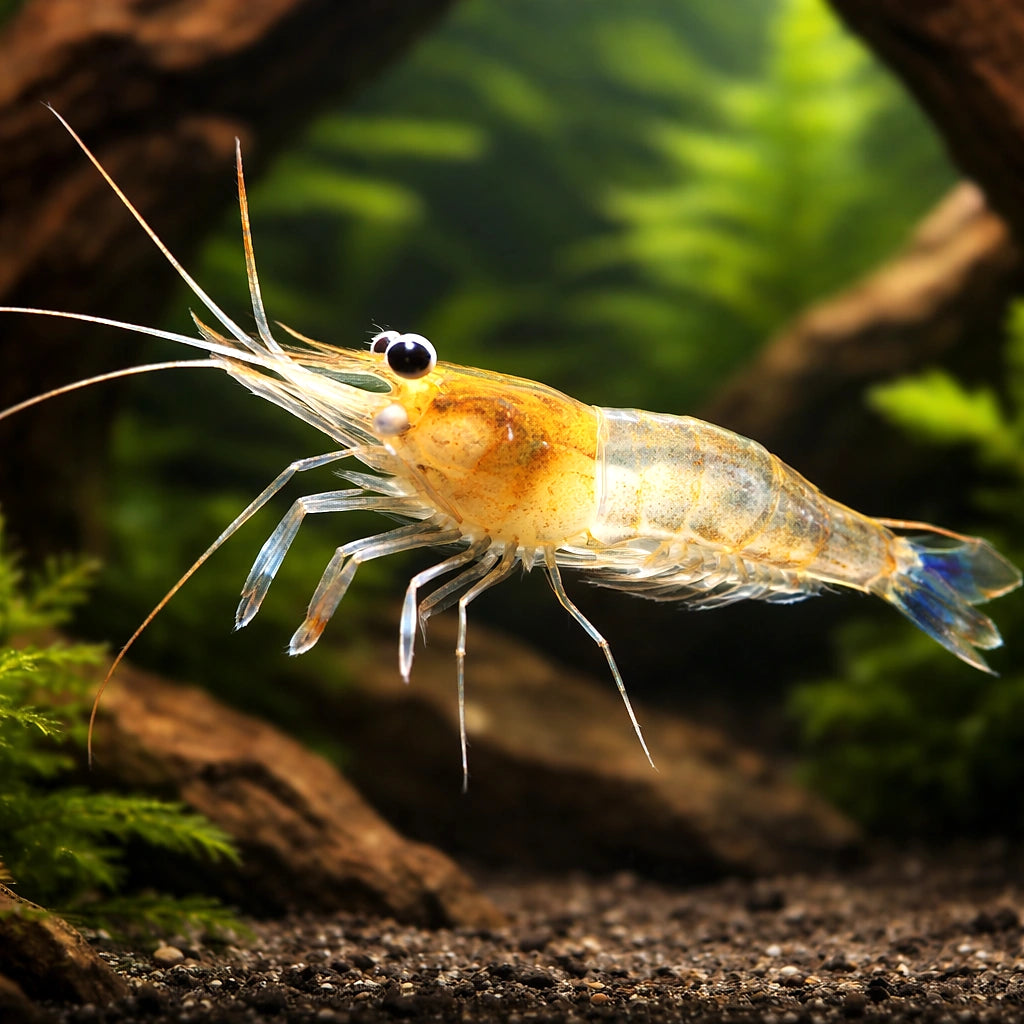 Caridina ensifera 1 - 1, — tropical fish for sale UK — AI hero driftwood view