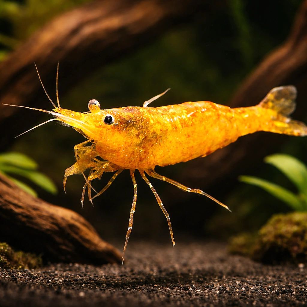 Caridina Orange shrimp 1,5 - — tropical fish for sale UK — AI hero driftwood view