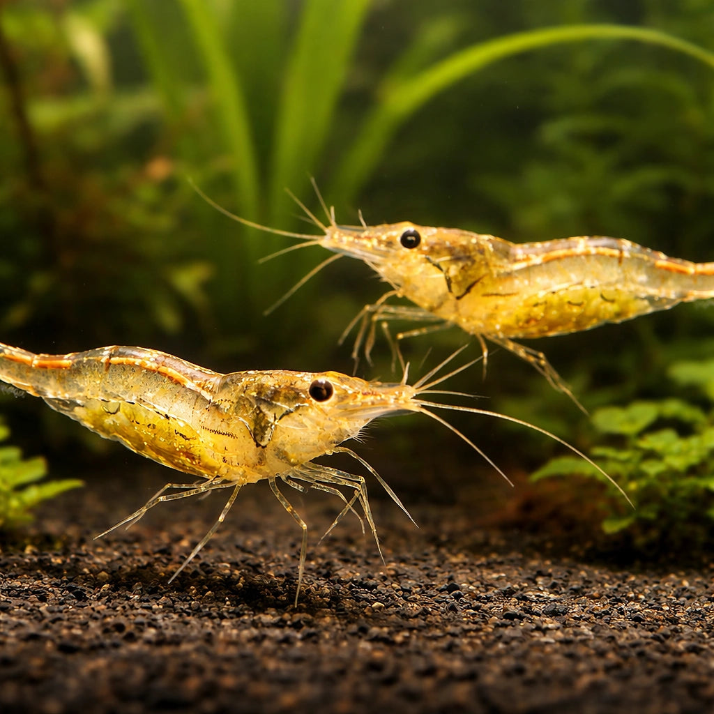 Caridina simoni simoni 1 - 1, — tropical fish for sale UK — AI pair planted view