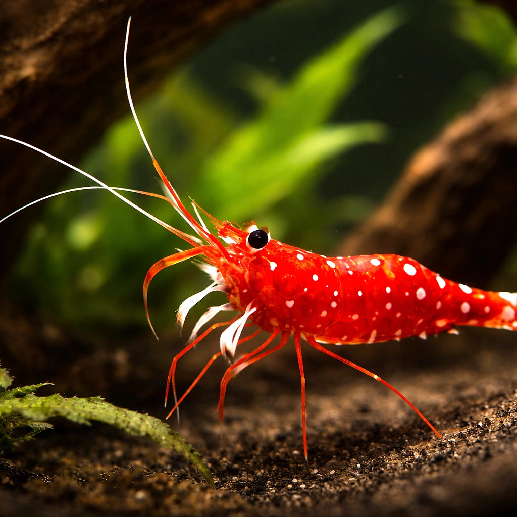 Caridina sp. Cardinal 1 - 1, — tropical fish for sale UK — AI hero driftwood view