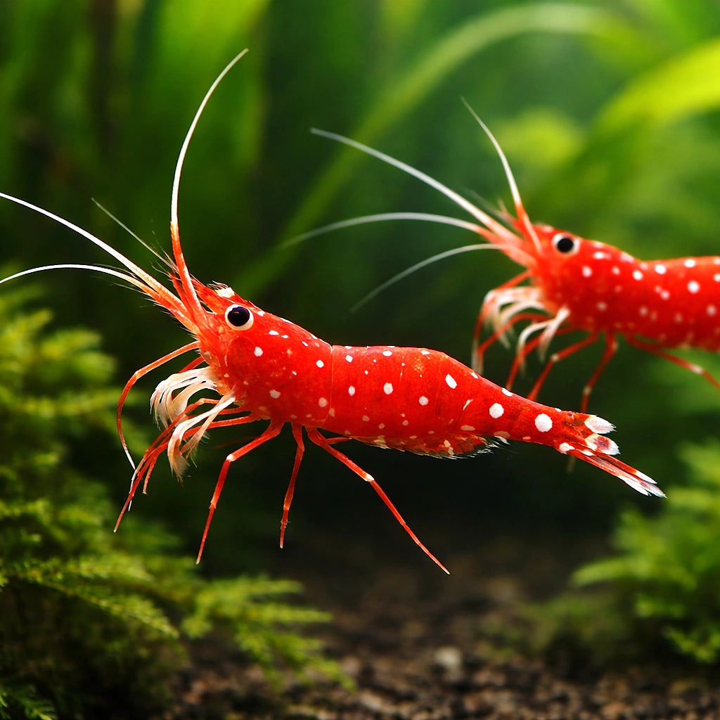 Caridina sp. Cardinal 1 - 1, — tropical fish for sale UK — AI pair planted view