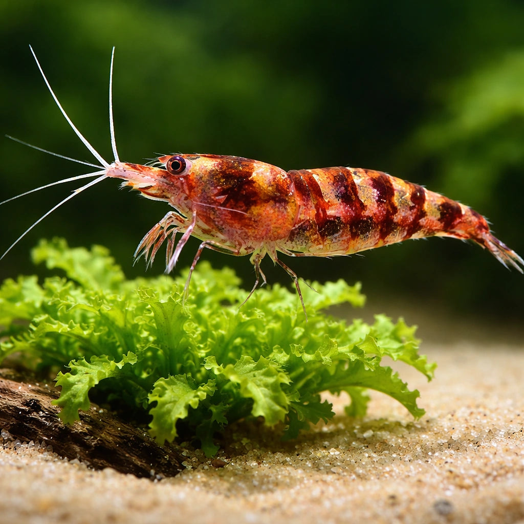 Caridina sp. purple zebra 1 - — tropical fish for sale UK — AI scale plant view