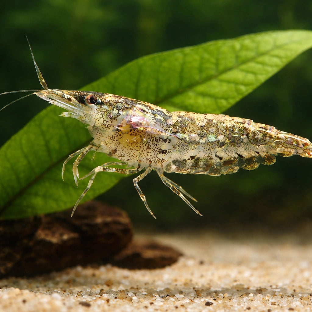 Caridina sp. rainbow — tropical fish for sale UK — AI scale plant view