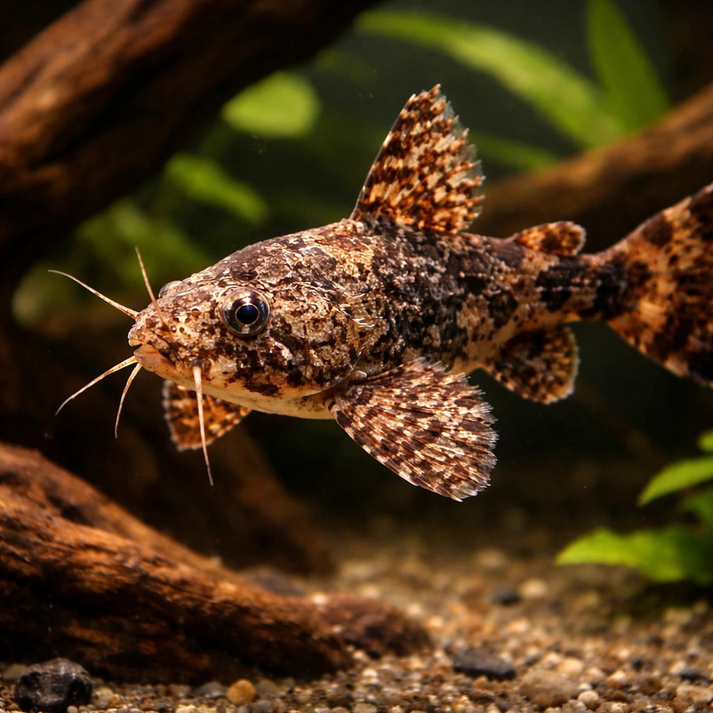 catfish for sale UK — Catfish cory pleco for sale UK — AI hero driftwood view