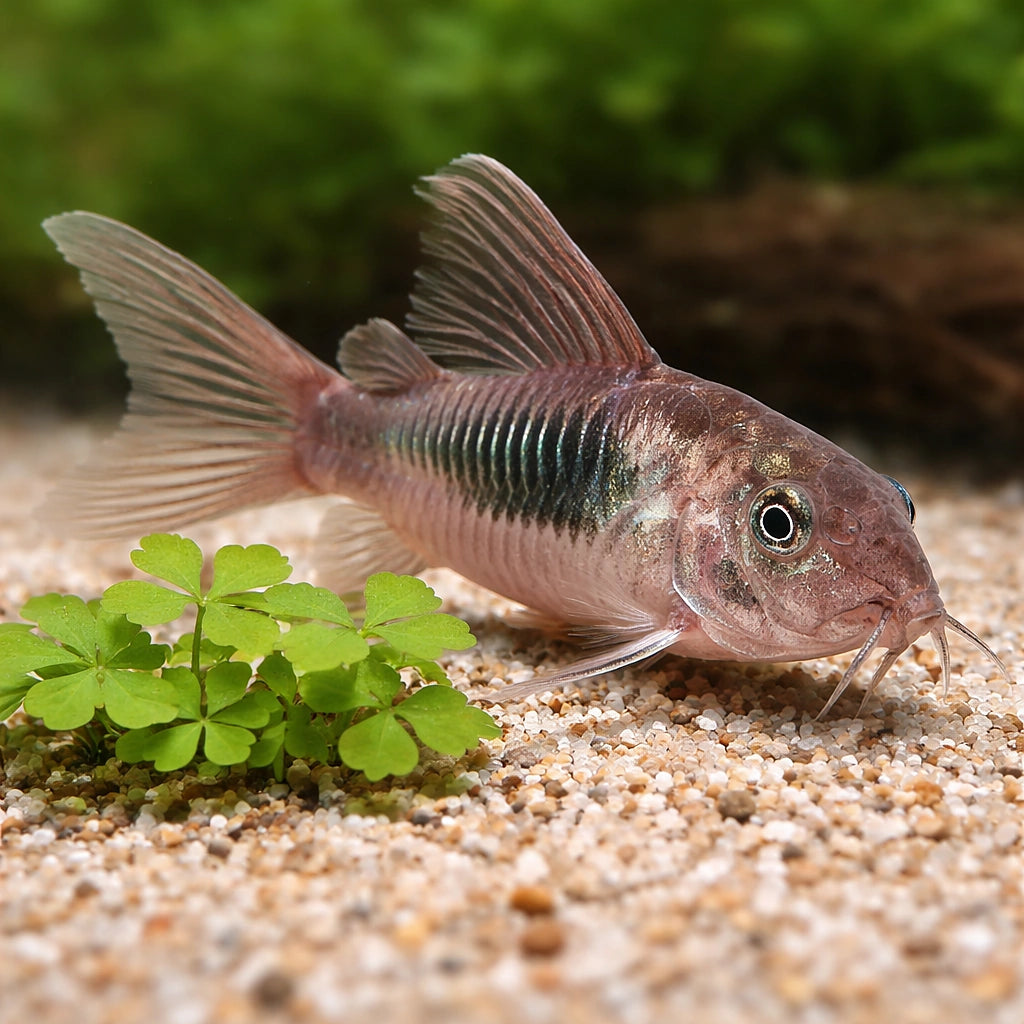 Bronze catfish — Bronze Cory (Corydoras aeneus) (Corydoras aeneus) — The classic community catfish, hardy and widely — scale…