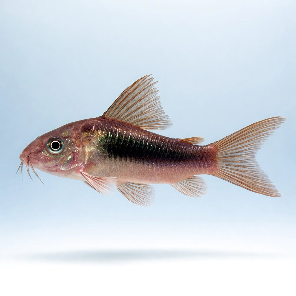 Bronze catfish — Bronze Cory (Corydoras aeneus) (Corydoras aeneus) — The classic community catfish, hardy and widely — side…