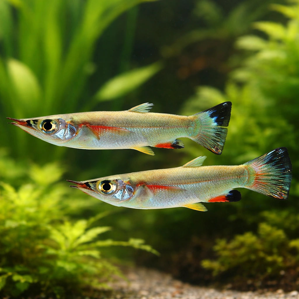 Celebes Halfbeak — tropical fish for sale UK — AI pair planted view