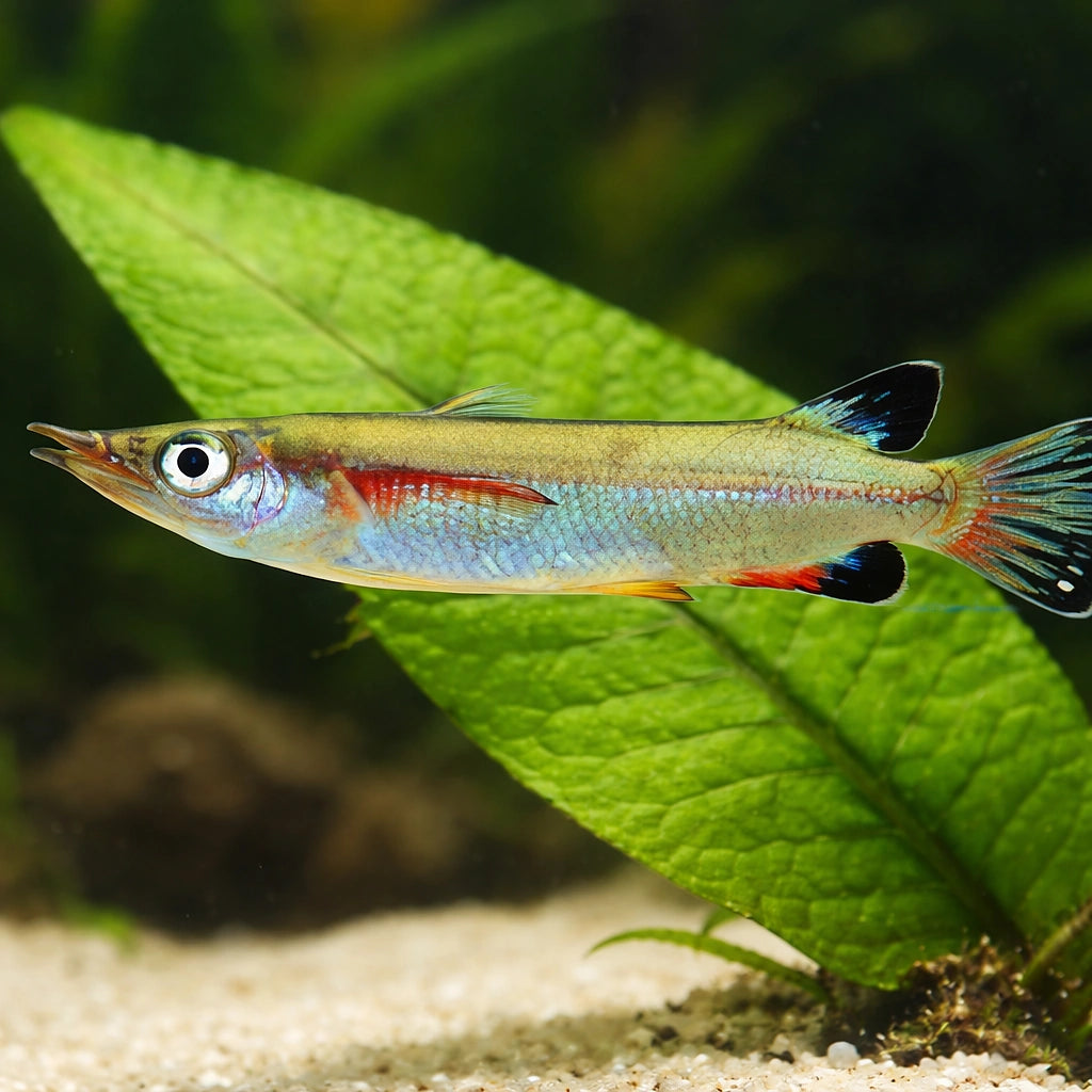Celebes Halfbeak — tropical fish for sale UK — AI scale plant view