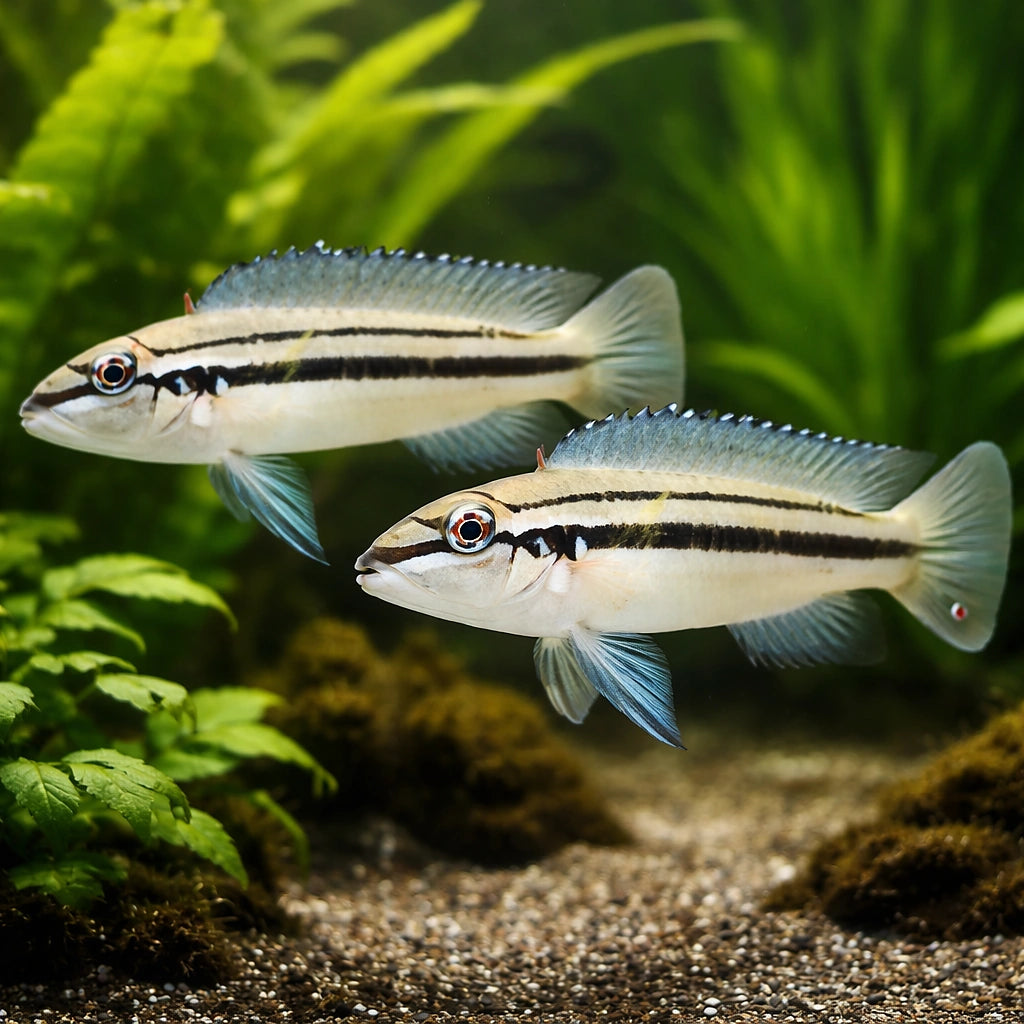 Chalinochromis bifrenatus 4 - — tropical fish for sale UK — AI pair planted view