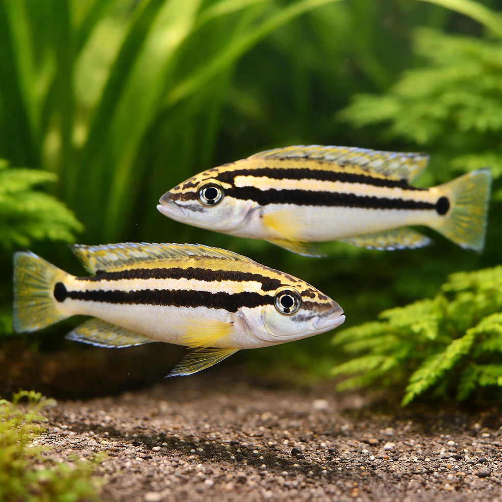 Chalinochromis popelini 4 - — tropical fish for sale UK — AI pair planted view