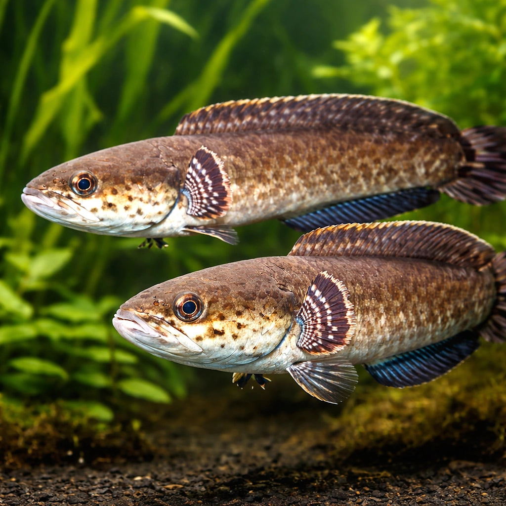 Channa bleheri 9 - — tropical fish for sale UK — AI pair planted view
