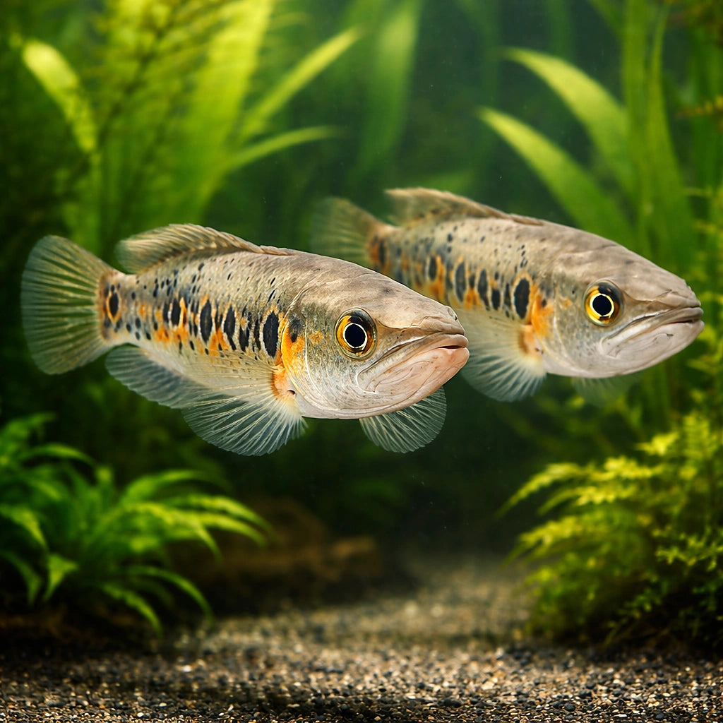 Channa pleurophthalma 5 - — tropical fish for sale UK — AI pair planted view