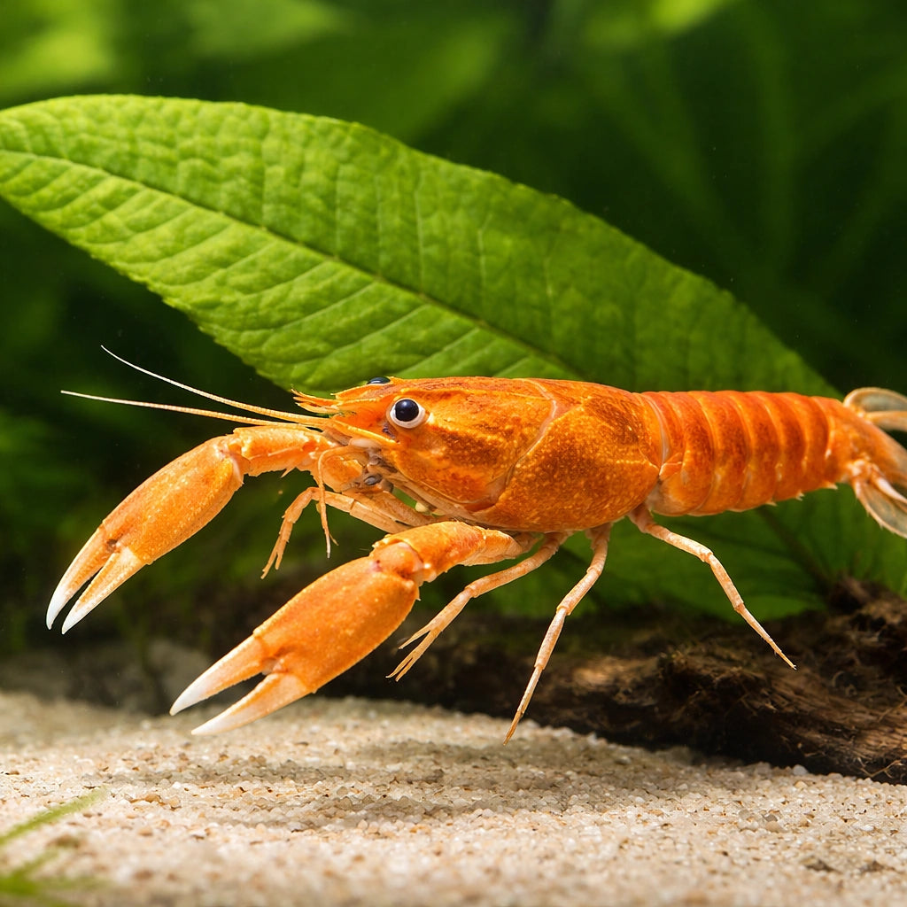 Cherax red lobster — tropical fish for sale UK — AI scale plant view