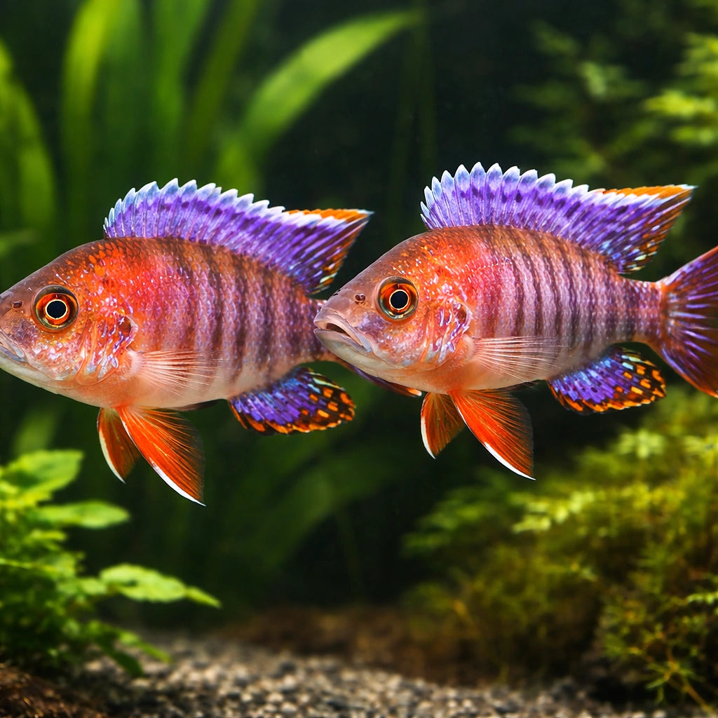 Chiloelo Peccock Cichlid — tropical fish for sale UK — AI pair planted view