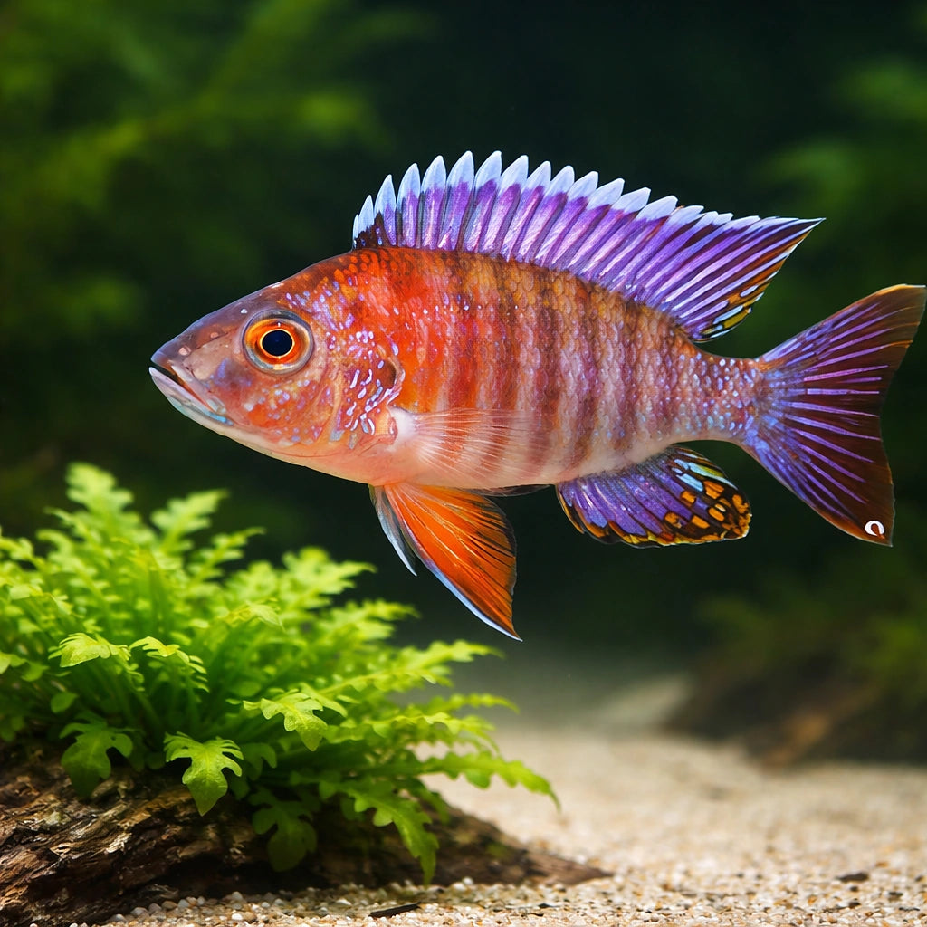 Chiloelo Peccock Cichlid — tropical fish for sale UK — AI scale plant view