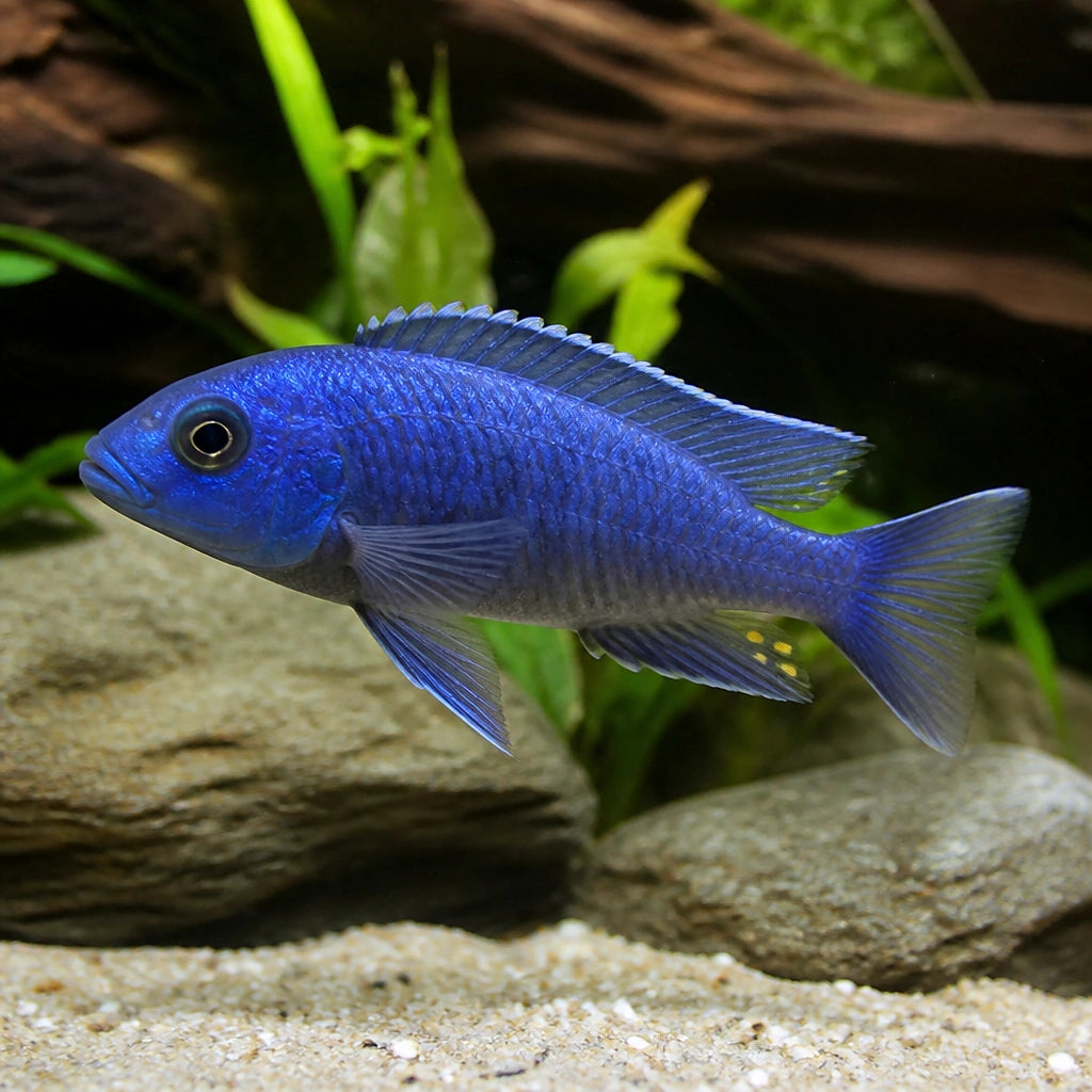 Chindongo elongatus — Lake Malawi Cichlids for sale UK — AI natural aquarium view