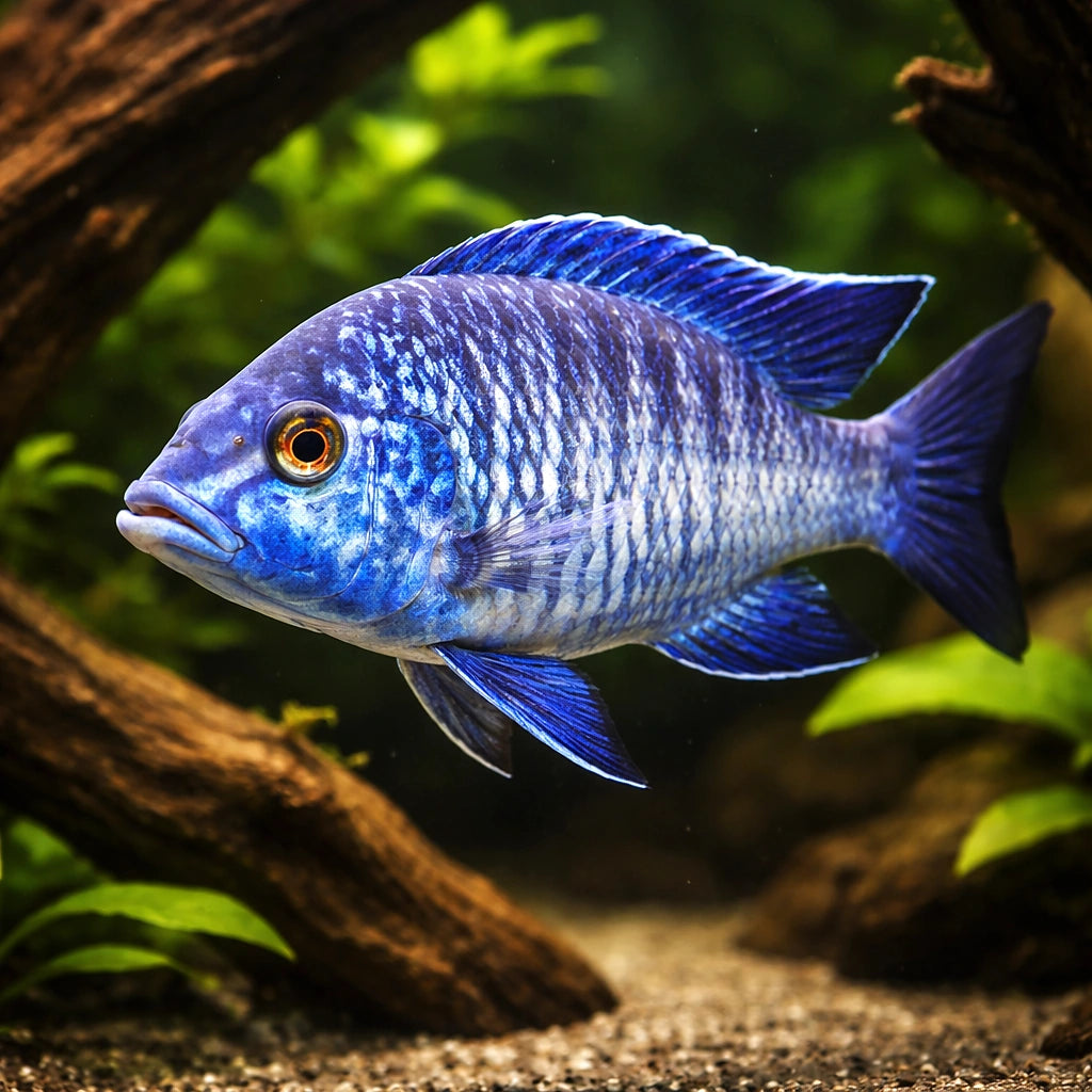Chunky Hap — tropical fish for sale UK — AI hero driftwood view