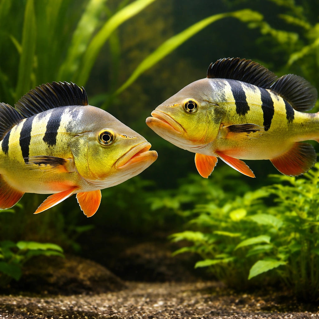 Cichla monoculus 3 - — tropical fish for sale UK — AI pair planted view