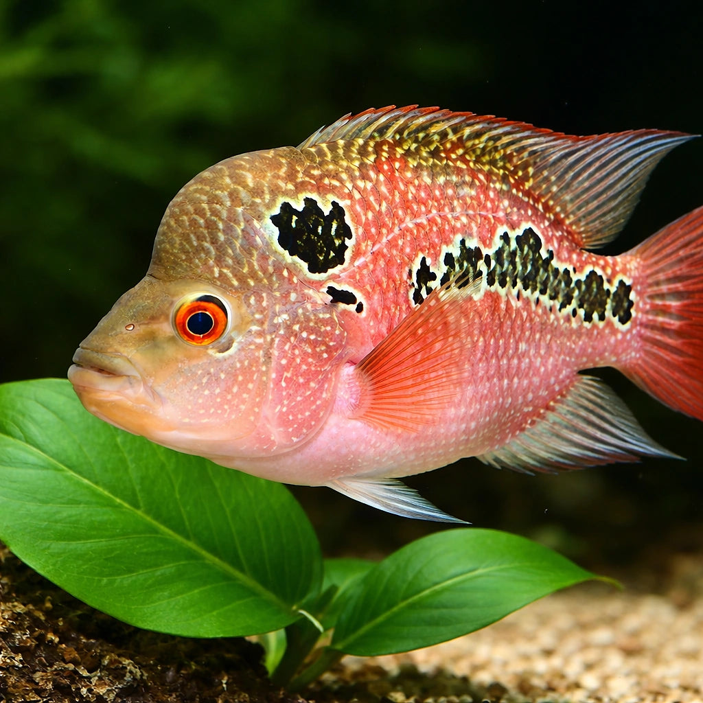 Cichlasoma flowerhorn 12 - — tropical fish for sale UK — AI scale plant view