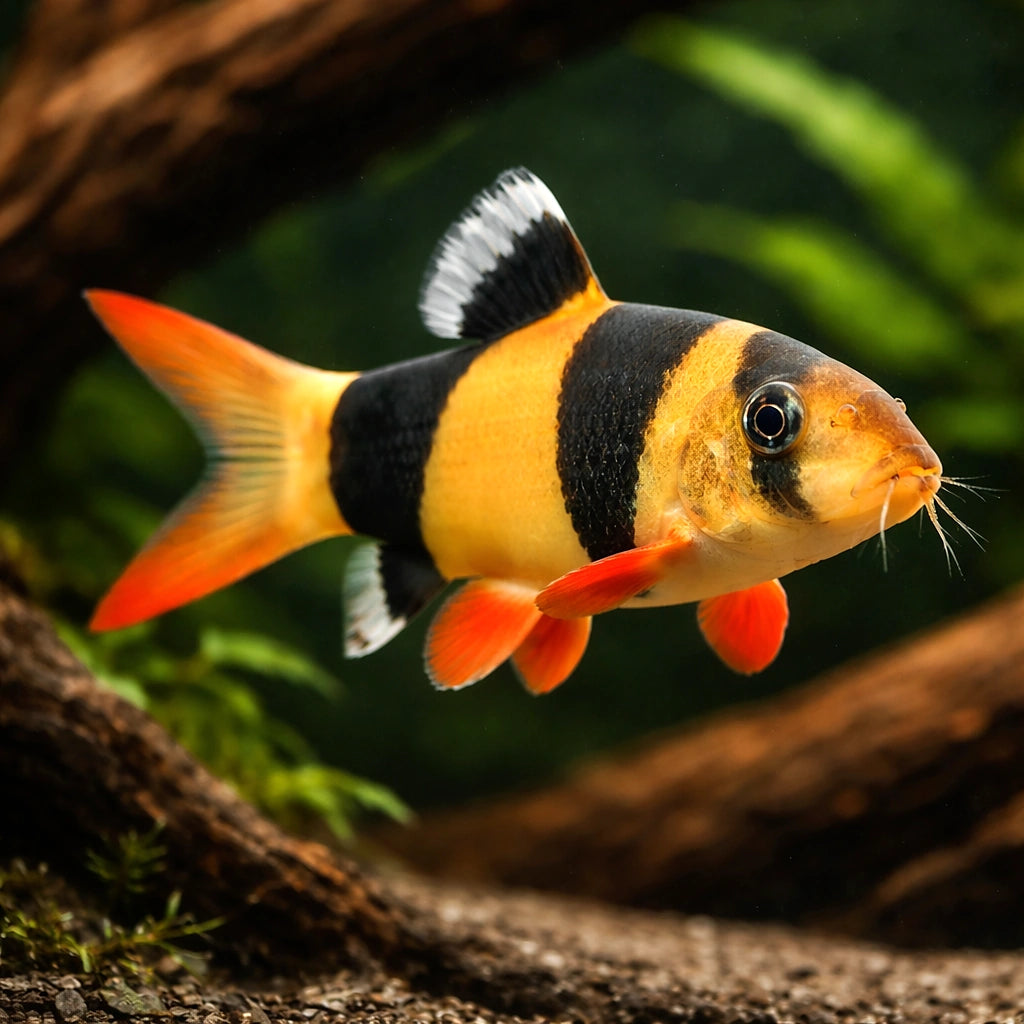CLOWN LOACH — Loach &amp; Algae Eater for sale UK — AI hero driftwood view