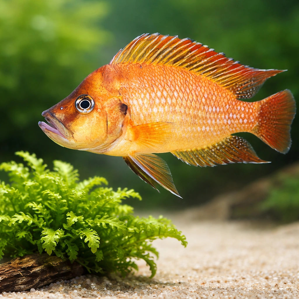 Compressed Cichlid Red — tropical fish for sale UK — AI scale plant view