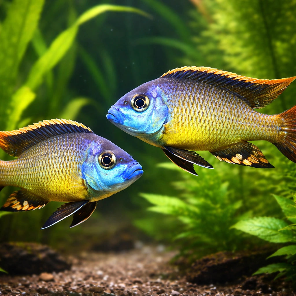 Copadichromis tetrastigma 4 - — tropical fish for sale UK — AI pair planted view
