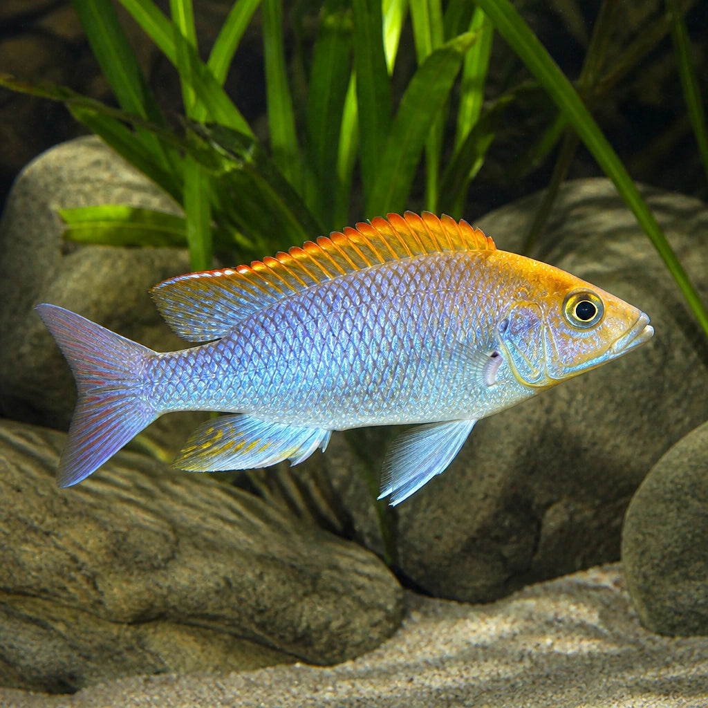 Copadichromis virginalis Fire crest — tropical fish for sale UK — AI natural aquarium view