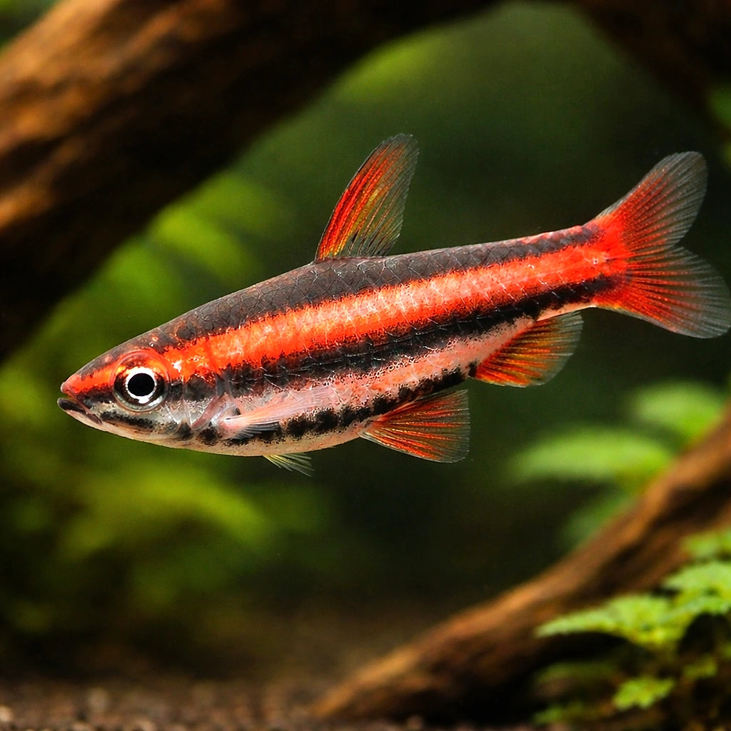 Coral Red — South American Tetra for sale UK — AI hero driftwood view
